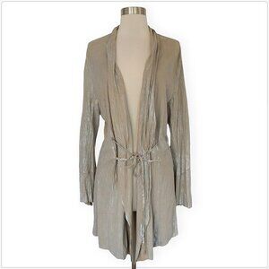 Sylvie Schimmel Paris Leather Tie Front Jacket Metallic Goat $1765 NWT NEW 44